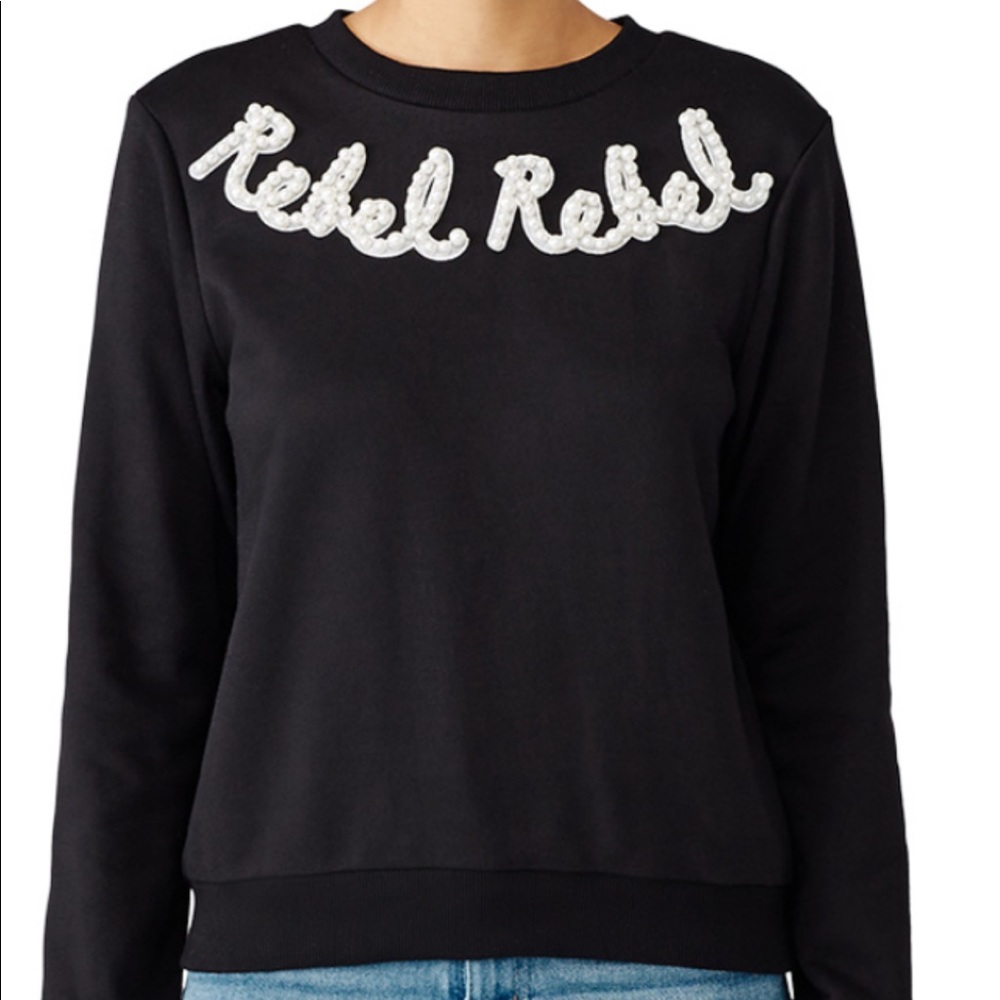 Endless Rose pearl embroidered sweat shirt